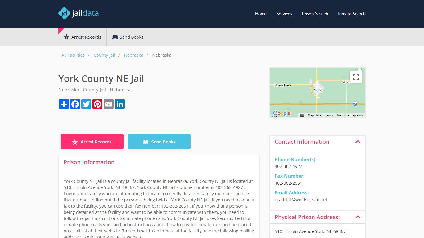 York County NE Jail Inmate Search and Prisoner Info - York, NE